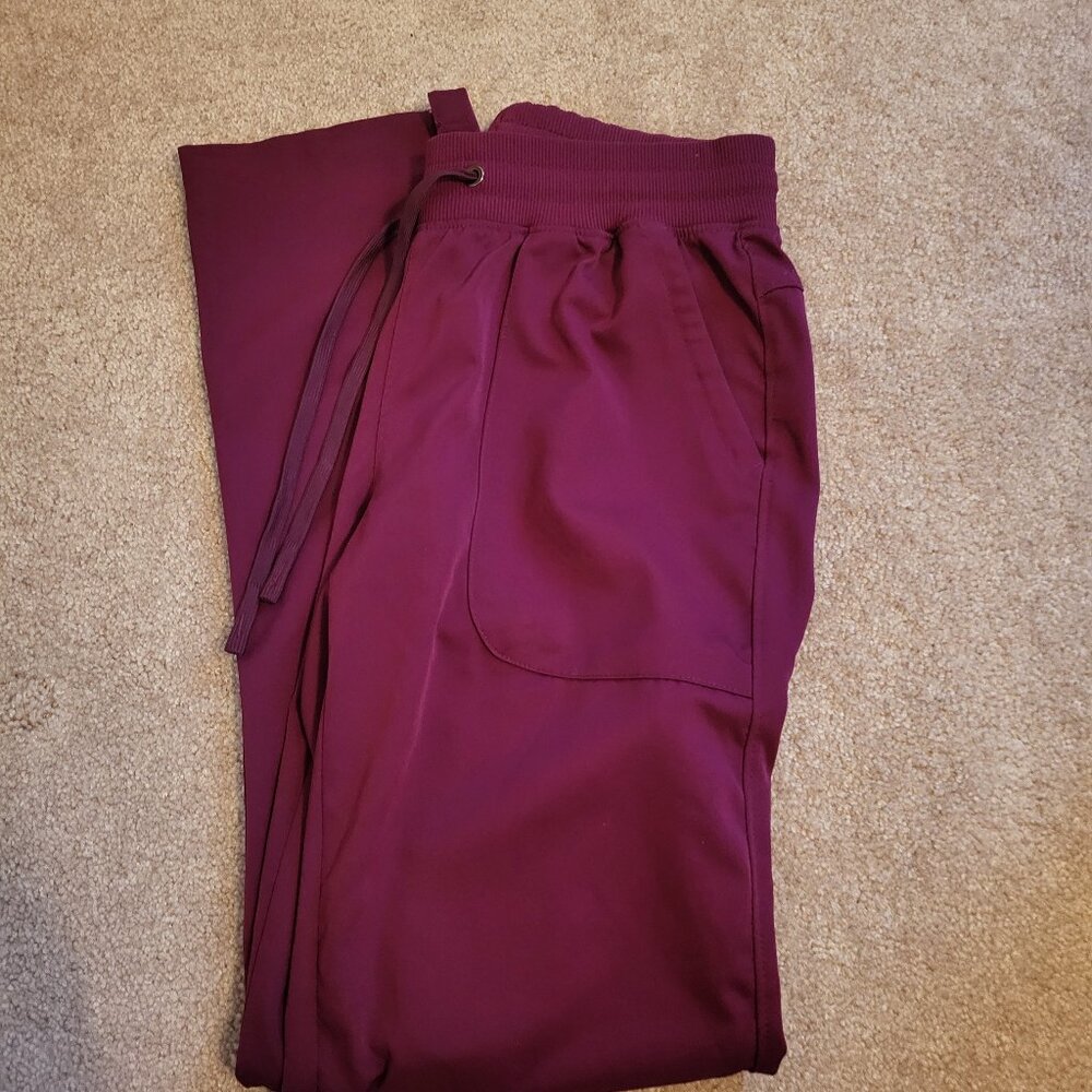 Healing Hands Burgundy Scrub Pants